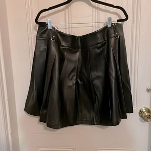 "Leather" pleated skirt